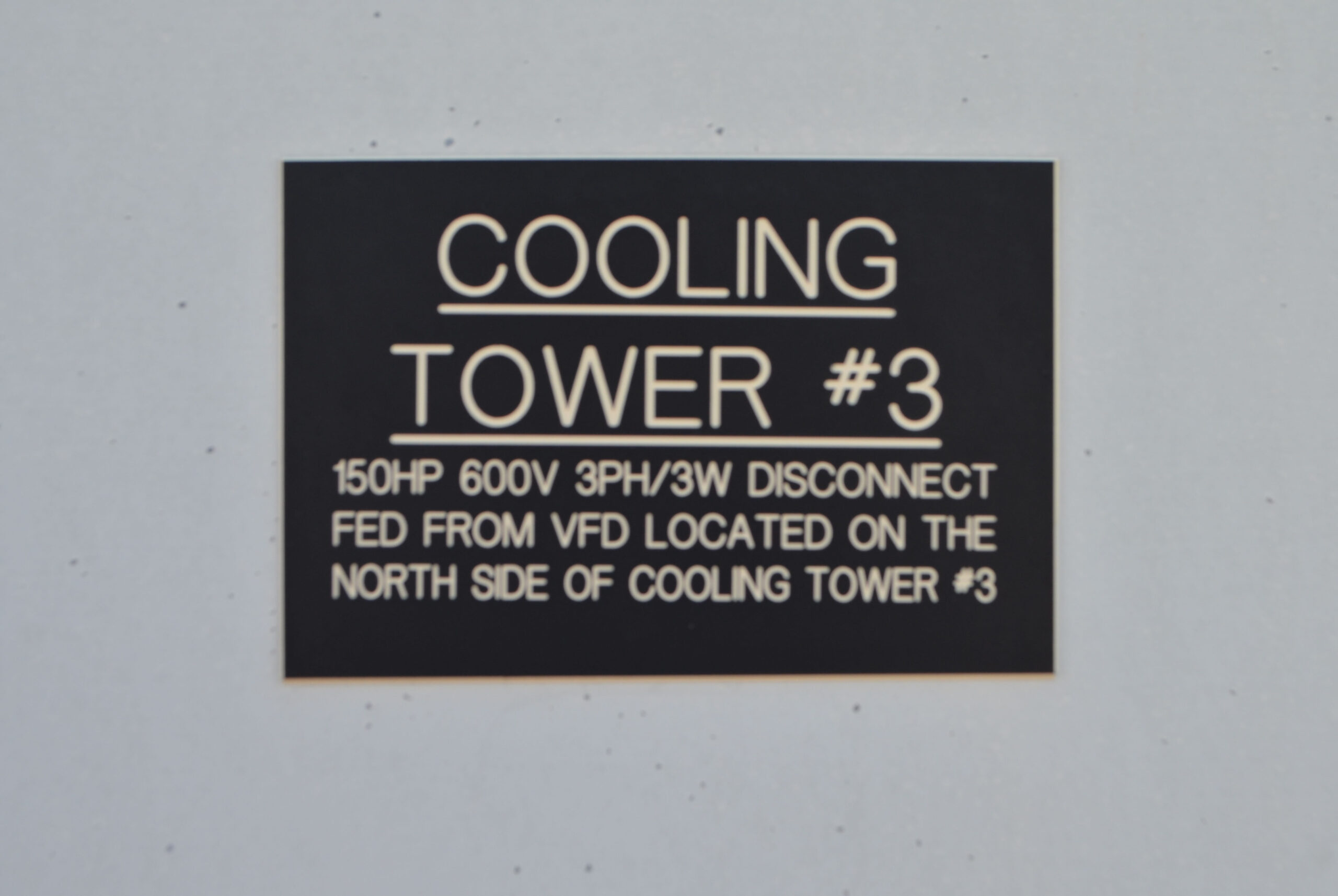Cooling Tower Name Tag
