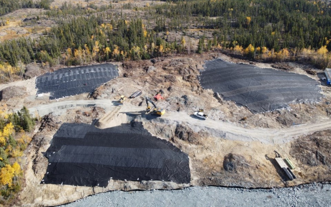 n aerial photo shows work at the Newcor mine site near Creighton, as of last month.